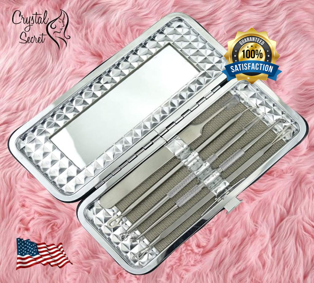 Crystal Secret - Professional 5 Piece Set for Blackheads, Whiteheads & Acne Removal