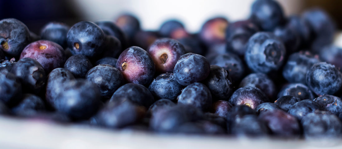Why are the blueberries beneficial for the skin?